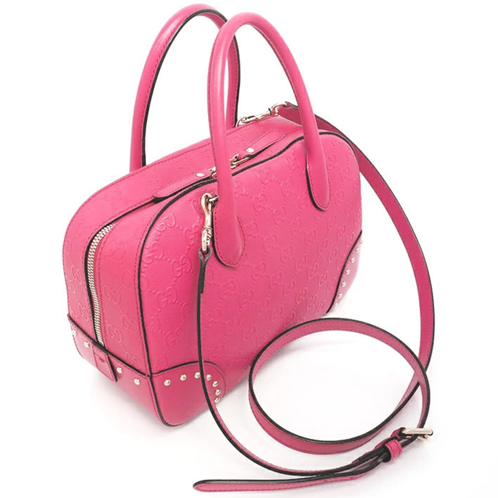 Gucci Bag Studded Shoulder GG Pink Bright Diamante Handbag